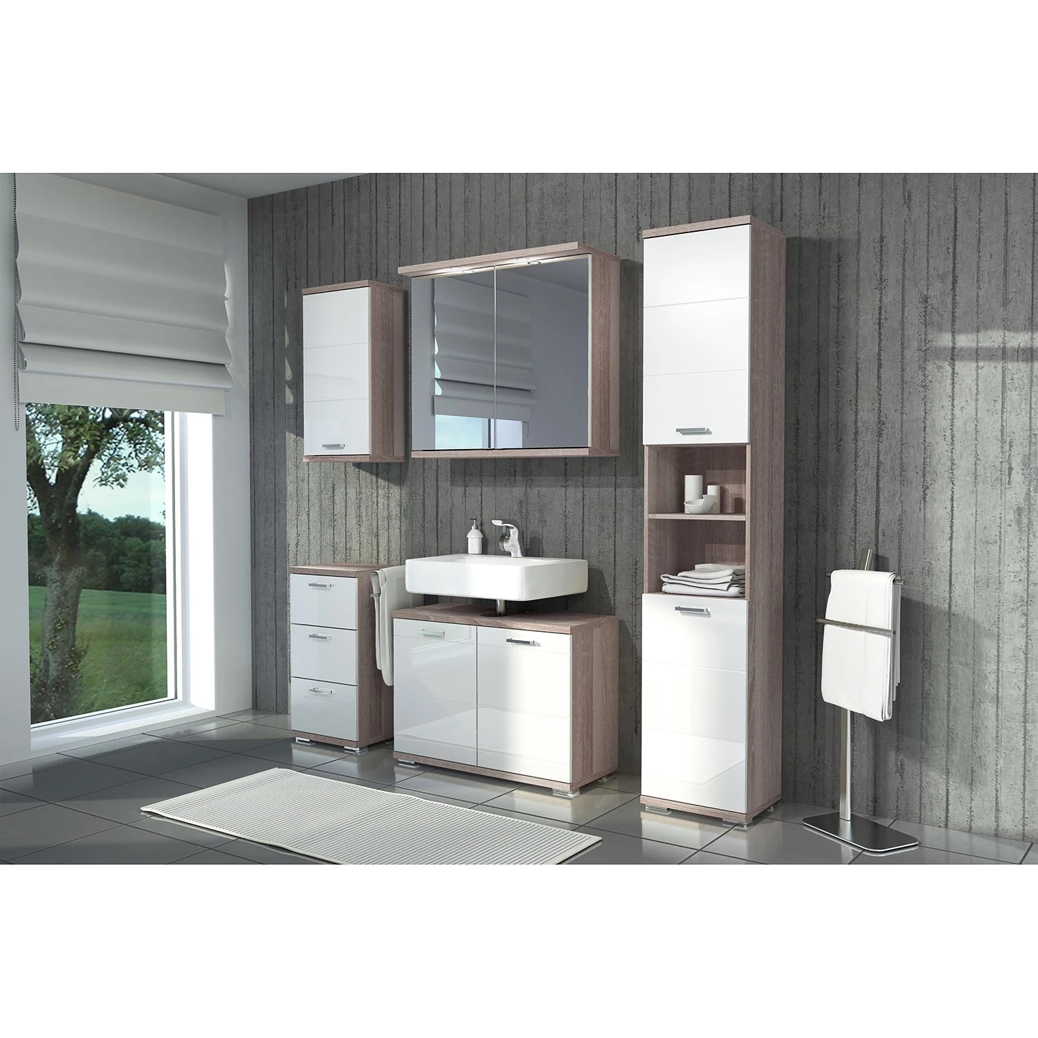 Loftscape Colonne de salle de bain Braden - Imitation chêne de Sonoma - Largeur : 36 cm 4 Loftscape Colonne de salle de bain Braden - Imitation chêne de Sonoma - Largeur : 36 cm – Image 2