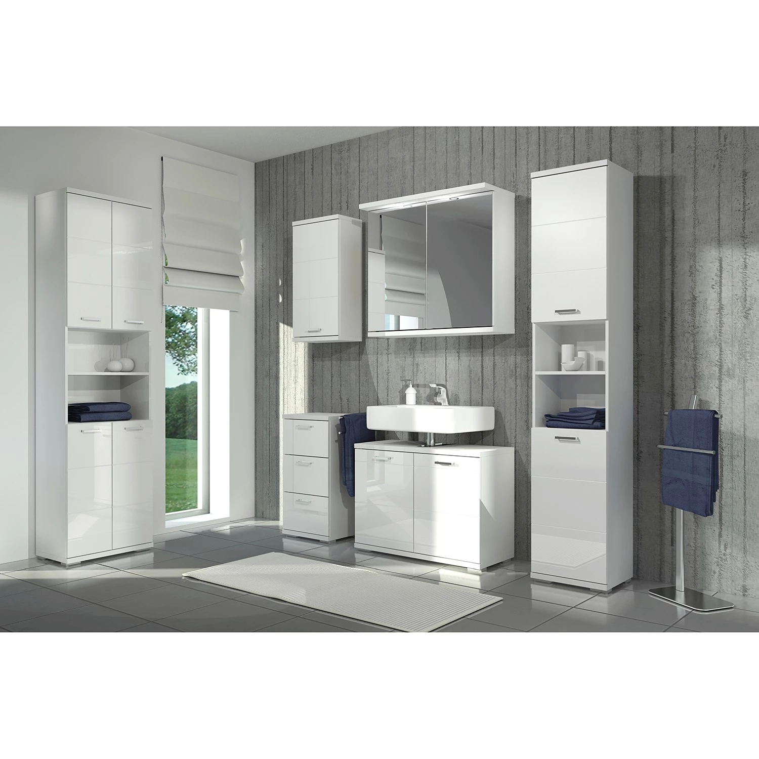 Loftscape Armoire de toilette Brodda - Avec éclairage - Blanc 4 Loftscape Armoire de toilette Brodda - Avec éclairage - Blanc – Image 2