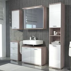 Loftscape Salle de bain Brodda I (5 éléments) - Avec éclairage - Imitation chêne de Sonoma