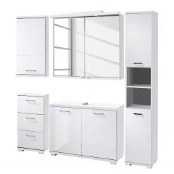 Loftscape Salle de bain Brodda I (5 éléments) - Avec éclairage - Blanc brillant -Meubles de salle de bain Soldes 2022 1000227887 201021 14271900092 DETAILS P000000001000227887