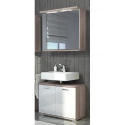 Loftscape Salle de bain Brodda I (2 éléments) - Avec éclairage - Imitation chêne de Sonoma