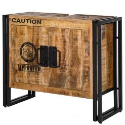 Wolf-Möbel Meuble sous lavabo Iron - Manguier massif / Fer - Manguier / Noir