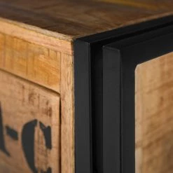 Wolf-Möbel Meuble bas Iron - Manguier massif / Fer - Manguier / Noir -Meubles de salle de bain Soldes 2022 1000229510 220407 080 DETAILS P000000001000229510