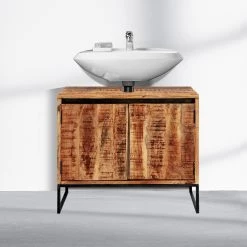 Wolf-Möbel Meuble sous lavabo Marble - Manguier massif -Meubles de salle de bain Soldes 2022 1000229517 210413 12512100009 DETAILS P000000001000229517