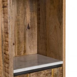 Wolf-Möbel Armoire de salle de bain Marble - Manguier massif - Manguier / Marbre blanc - Largeur : 35 cm -Meubles de salle de bain Soldes 2022 1000229523 210622 10224500010 DETAILS P000000001000229523