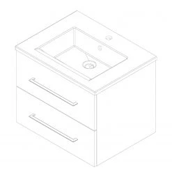 Fackelmann Meuble avec vasque Perfekt - Imitation chêne noueux - Largeur : 62 cm -Meubles de salle de bain Soldes 2022 1000235877 201215 13291400018 DETAILS P000000001000235877