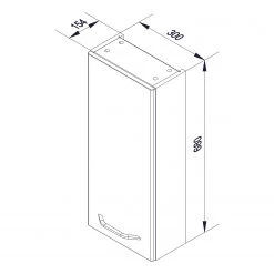 Fackelmann Armoire suspendue Milano - Blanc brillant / Imitation chêne noueux -Meubles de salle de bain Soldes 2022 1000236041 201216 14171600017 SKETCH DETAILS P000000001000236041 sketch