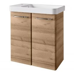 Fackelmann Meuble avec vasque Milano I - Imitation chêne noueux