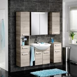 Fackelmann Meuble avec vasque A-Vero III - Imitation chêne - Largeur : 66 cm -Meubles de salle de bain Soldes 2022 1000241407 210121 07503500067 MOOD DETAILS P000000001000241407 mood