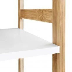 Mørteens Étagère Rinna II - Bambou massif - Blanc / Bambou - Hauteur : 100 cm -Meubles de salle de bain Soldes 2022 1000241527 211223 123717000091 DETAILS P000000001000241527