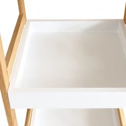 Mørteens Étagère Rinna II - Bambou massif - Blanc / Bambou - Hauteur : 72 cm -Meubles de salle de bain Soldes 2022 1000241529 211223 12371700085 DETAILS P000000001000241529