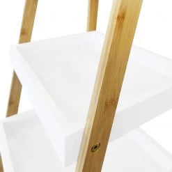 Mørteens Étagère Rinna I - Bambou massif - Blanc / Bambou -Meubles de salle de bain Soldes 2022 1000241530 211223 123717000111 DETAILS P000000001000241530