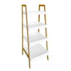 Mørteens Étagère Rinna I - Bambou massif - Blanc / Bambou -Meubles de salle de bain Soldes 2022 1000241530 211223 12371700072 DETAILS P000000001000241530