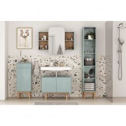 Mørteens Meuble sous lavabo Lindholm - Partiellement en chêne massif - Menthe -Meubles de salle de bain Soldes 2022 1000247244 210909 16341600005 MOOD DETAILS P000000001000247244 mood