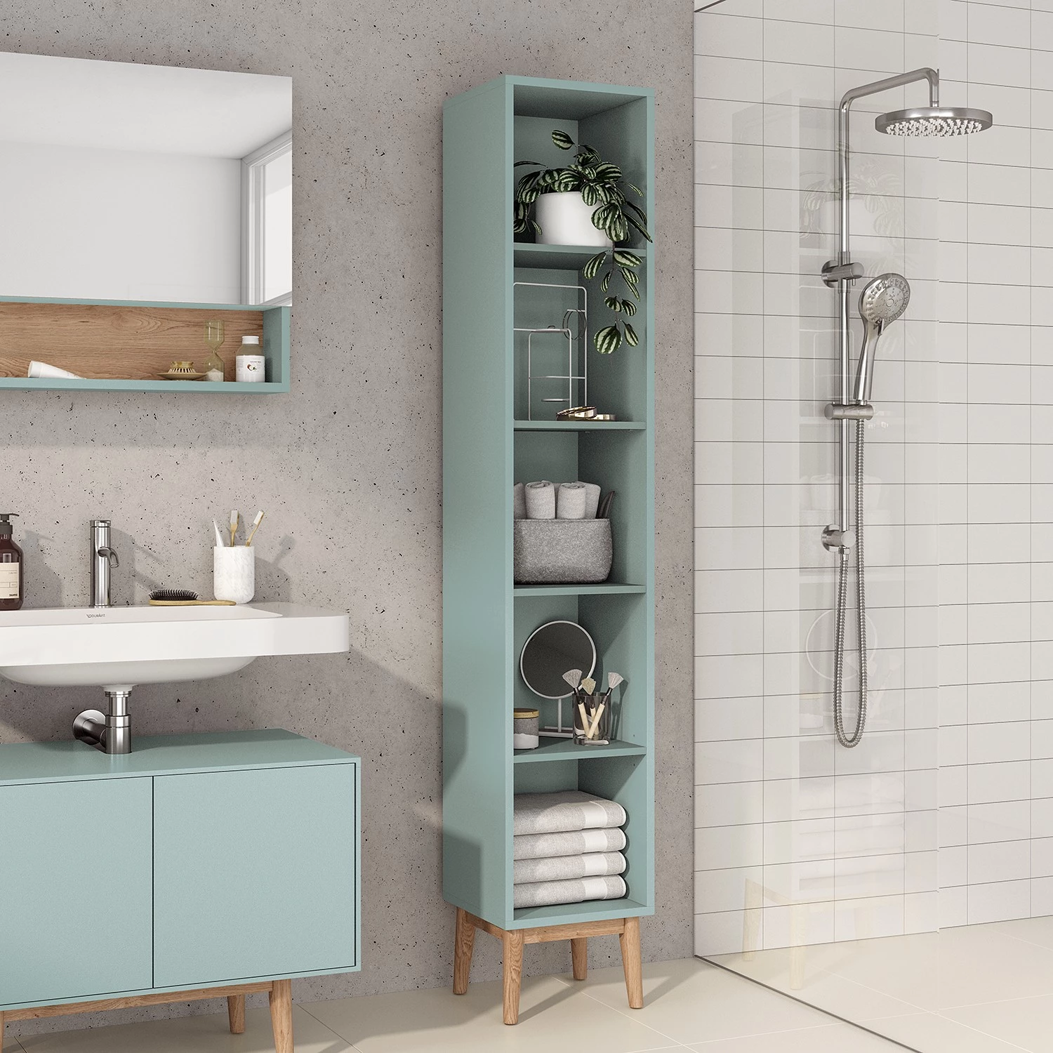 Mørteens Étagère Lindholm V - Partiellement en chêne massif - Menthe 5 Mørteens Étagère Lindholm V - Partiellement en chêne massif - Menthe – Image 3