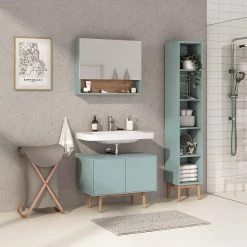 Mørteens Étagère Lindholm V - Partiellement en chêne massif - Menthe 21 Mørteens Étagère Lindholm V - Partiellement en chêne massif - Menthe -Meubles de salle de bain Soldes 2022 1000247256 210914 15363300038 MOOD DETAILS P000000001000247256 mood