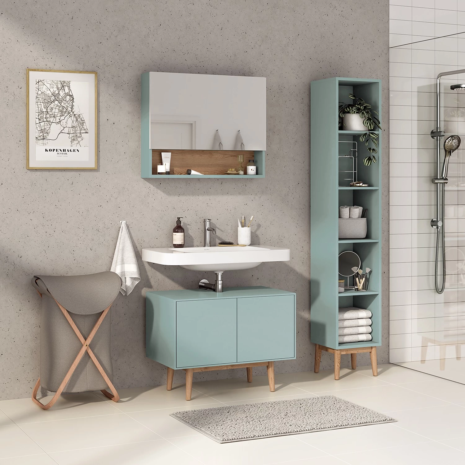 Mørteens Étagère Lindholm V - Partiellement en chêne massif - Menthe 11 Mørteens Étagère Lindholm V - Partiellement en chêne massif - Menthe – Image 9