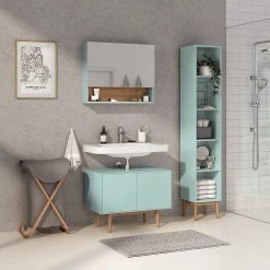 Mørteens Étagère Lindholm V - Partiellement en chêne massif - Menthe 20 Mørteens Étagère Lindholm V - Partiellement en chêne massif - Menthe -Meubles de salle de bain Soldes 2022 1000247256 211026 155850000114 MOOD DETAILS P000000001000247256 mood