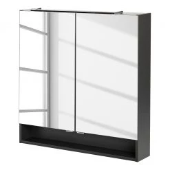 Fackelmann Armoire de toilette Luna - Avec éclairage - Anthracite