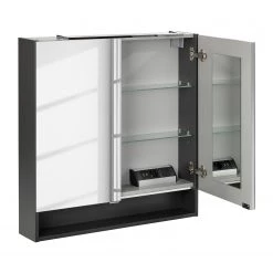 Fackelmann Armoire de toilette Luna - Avec éclairage - Anthracite -Meubles de salle de bain Soldes 2022 1000249497 210219 10410700024 DETAILS P000000001000249497