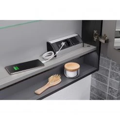 Fackelmann Armoire de toilette Luna - Avec éclairage - Anthracite -Meubles de salle de bain Soldes 2022 1000249497 210219 10411000026 DETAILS P000000001000249497