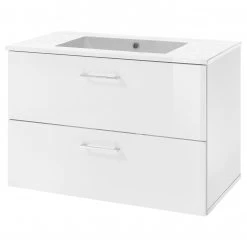 Loftscape Meuble avec vasque Lombos II - Blanc brillant