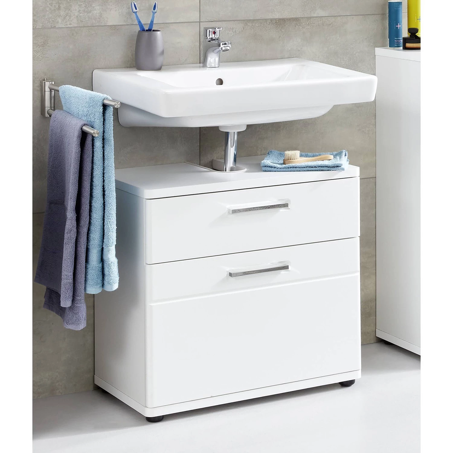 Trendteam Meuble sous lavabo Monte - Blanc brillant 5 Trendteam Meuble sous lavabo Monte - Blanc brillant – Image 3