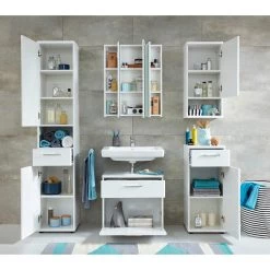 Trendteam Salle de bain Monte (5 éléments) - Sans éclairage - Blanc brillant -Meubles de salle de bain Soldes 2022 1000253399 210322 07501500046 DETAILS P000000001000253399