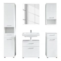 Trendteam Salle de bain Monte (5 éléments) - Sans éclairage - Blanc brillant -Meubles de salle de bain Soldes 2022 1000253399 210322 07501600047 DETAILS P000000001000253399