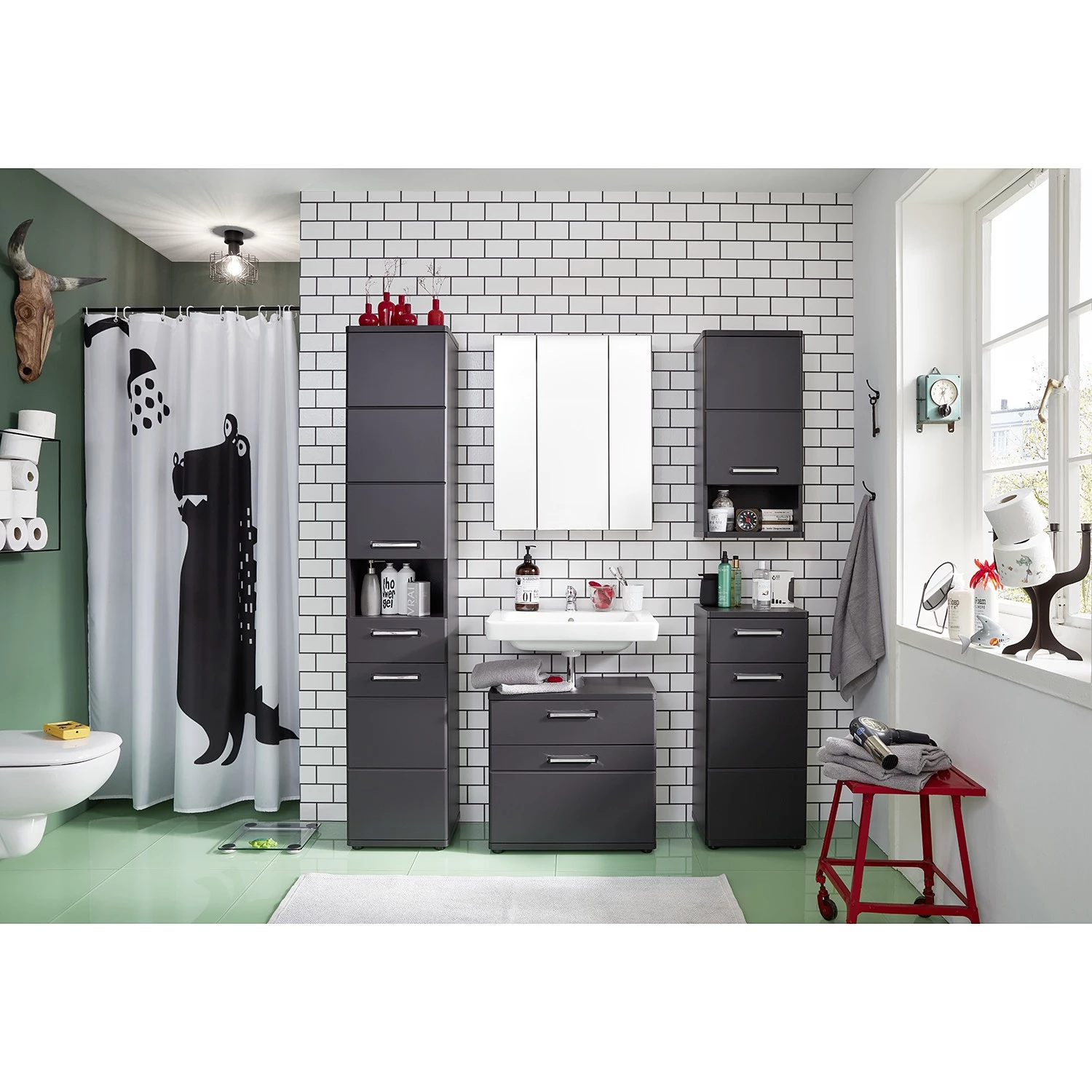 Trendteam Meuble sous lavabo Monte - Gris mat 5 Trendteam Meuble sous lavabo Monte - Gris mat – Image 3