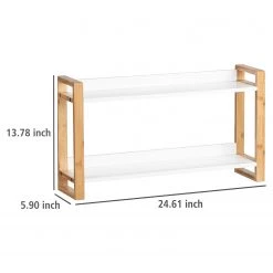 WENKO Étagère Finja - Partiellement en bambou massif - Bambou / Blanc -Meubles de salle de bain Soldes 2022 1000255369 210330 15242800005 SKETCH DETAILS P000000001000255369 sketch