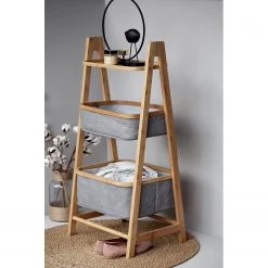 WENKO Étagère Bahari II - Bambou massif / Tissu -Meubles de salle de bain Soldes 2022 1000255371 210330 15244400012 MOOD DETAILS P000000001000255371 mood