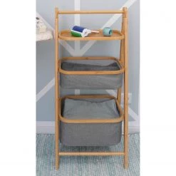 WENKO Étagère Bahari II - Bambou massif / Tissu -Meubles de salle de bain Soldes 2022 1000255371 210330 15244500013 MOOD DETAILS P000000001000255371 mood