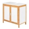 WENKO Meuble sous lavabo Finja - Partiellement en bambou massif - Bambou / Blanc -Meubles de salle de bain Soldes 2022 1000255380 210330 15255900045 IMAGE P000000001000255380