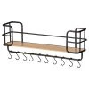 WENKO Étagère murale Loft II - Acier inoxydable / Bambou massif - Noir / Bambou -Meubles de salle de bain Soldes 2022 1000255382 210330 15261000051 IMAGE P000000001000255382
