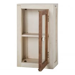 Wolf-Möbel Meuble haut Maison - Acacia massif - Acacia couleur pierre / Blanc cassé -Meubles de salle de bain Soldes 2022 1000257220 220330 040 DETAILS P000000001000257220