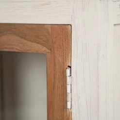 Wolf-Möbel Meuble haut Maison - Acacia massif - Acacia couleur pierre / Blanc cassé -Meubles de salle de bain Soldes 2022 1000257220 220330 055 DETAILS P000000001000257220