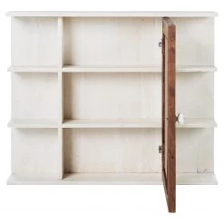 Wolf-Möbel Armoire de toilette Maison - Acacia massif - Acacia couleur pierre / Blanc cassé -Meubles de salle de bain Soldes 2022 1000257221 220406 035 DETAILS P000000001000257221