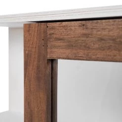 Wolf-Möbel Armoire de toilette Maison - Acacia massif - Acacia couleur pierre / Blanc cassé -Meubles de salle de bain Soldes 2022 1000257221 220406 050 DETAILS P000000001000257221