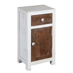 Wolf-Möbel Salle de bain Maison II (4 éléments) - Acacia massif - Acacia couleur pierre / Blanc cassé -Meubles de salle de bain Soldes 2022 1000257399 211216 082019000135 DETAILS P000000001000257399