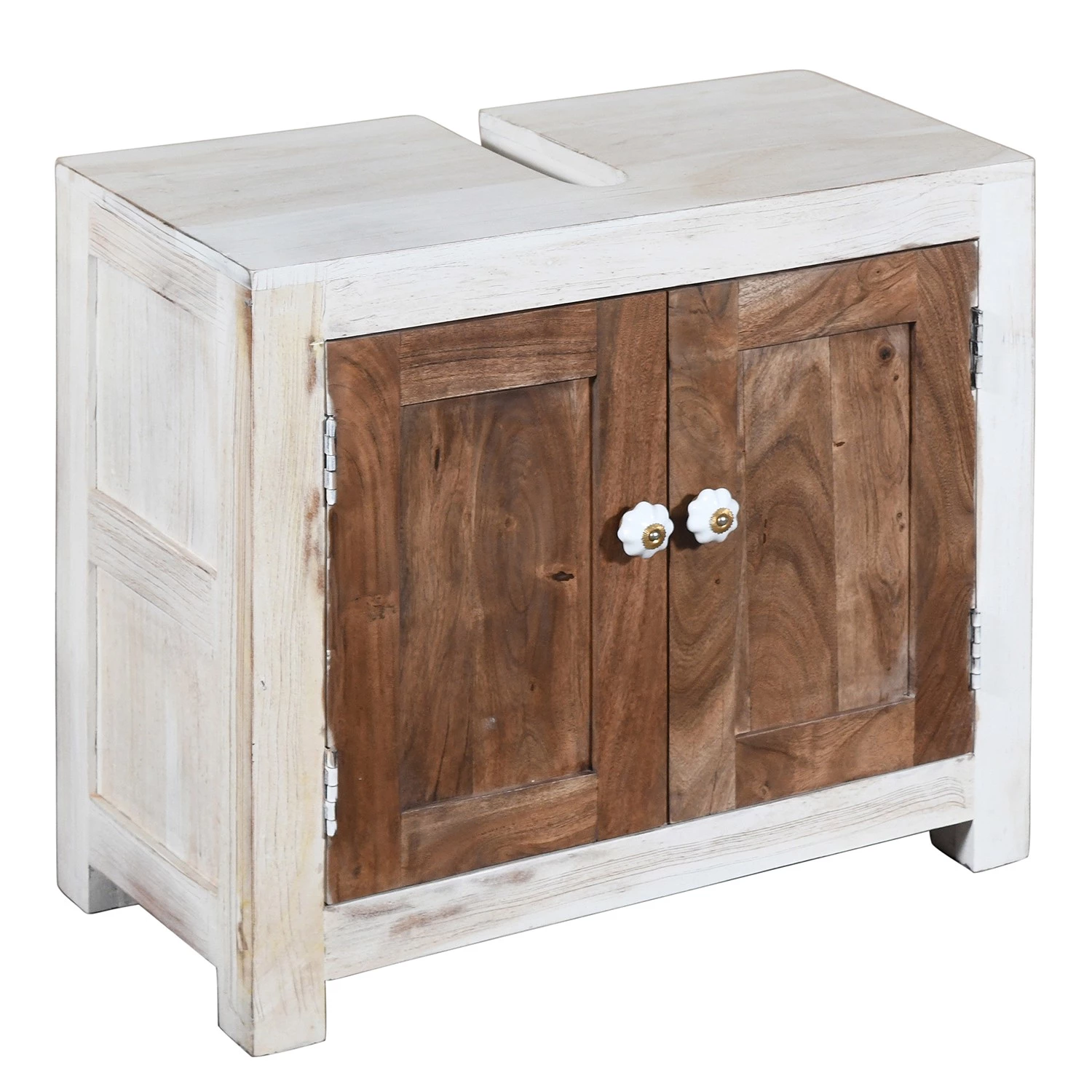 Wolf-Möbel Salle de bain Maison IV (2 éléments) - Acacia massif - Acacia couleur pierre / Blanc cassé 5 Wolf-Möbel Salle de bain Maison IV (2 éléments) - Acacia massif - Acacia couleur pierre / Blanc cassé – Image 3