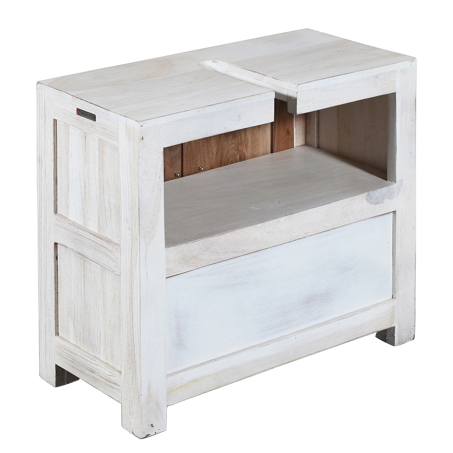 Wolf-Möbel Salle de bain Maison IV (2 éléments) - Acacia massif - Acacia couleur pierre / Blanc cassé 7 Wolf-Möbel Salle de bain Maison IV (2 éléments) - Acacia massif - Acacia couleur pierre / Blanc cassé – Image 5