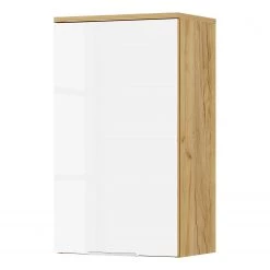Germania Armoire suspendue Avino - Verre blanc / Imitation chêne de Navarre