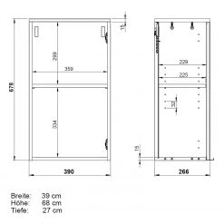 Germania Armoire suspendue Avino - Verre blanc / Imitation chêne de Navarre -Meubles de salle de bain Soldes 2022 1000262239 210428 14103300015 SKETCH DETAILS P000000001000262239 sketch