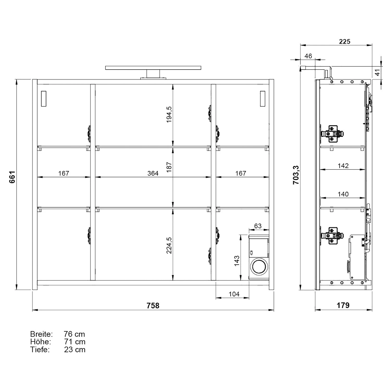 Germania Armoire de toilette Avino - Avec éclairage - Imitation chêne de Navarre 7 Germania Armoire de toilette Avino - Avec éclairage - Imitation chêne de Navarre – Image 5