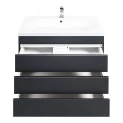 Posseik Meuble avec vasque Kali II - Blanc / Blanc brillant - Anthracite - Largeur : 90 cm -Meubles de salle de bain Soldes 2022 1000263111 210428 14433700003 DETAILS P000000001000263111