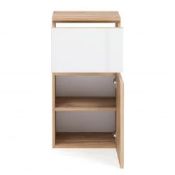 Giessbach Meuble bas Tira - Verre Blanc / Imitation chêne Wotan -Meubles de salle de bain Soldes 2022 1000267059 210601 09310900077 DETAILS P000000001000267059