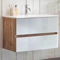 Giessbach Meuble avec vasque Tira - Verre Blanc / Imitation chêne Wotan - Largeur : 80 cm 17 Giessbach Meuble avec vasque Tira - Verre Blanc / Imitation chêne Wotan - Largeur : 80 cm -Meubles de salle de bain Soldes 2022 1000267063 210601 09312400115 MOOD DETAILS P000000001000267063 mood