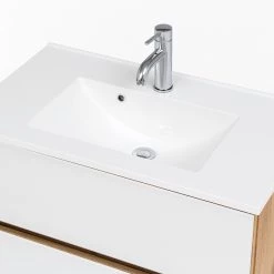 Giessbach Meuble avec vasque Tira - Verre Blanc / Imitation chêne Wotan - Largeur : 80 cm 22 Giessbach Meuble avec vasque Tira - Verre Blanc / Imitation chêne Wotan - Largeur : 80 cm -Meubles de salle de bain Soldes 2022 1000267063 210601 09312500120 DETAILS P000000001000267063