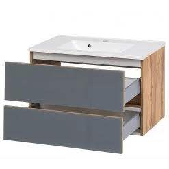 Giessbach Meuble avec vasque Tira II - Avec vasque en céramique - Verre Gris / Imitation chêne Wotan 19 Giessbach Meuble avec vasque Tira II - Avec vasque en céramique - Verre Gris / Imitation chêne Wotan -Meubles de salle de bain Soldes 2022 1000267072 210601 09415300276 DETAILS P000000001000267072